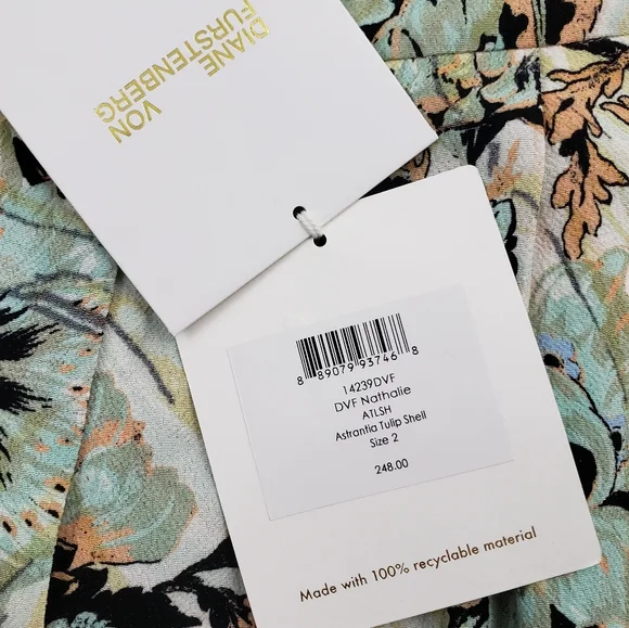 NWT Diane Von Furstenberg DVF Nathalie Floral Print Crepe Shorts Bermuda SZ 2 - Picture 3 of 11